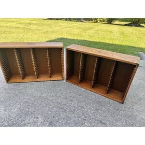 Vintage CAL Oak Collection CD Storage Rack Holds 72 Music CD 21.5x14x5”~set Of 2